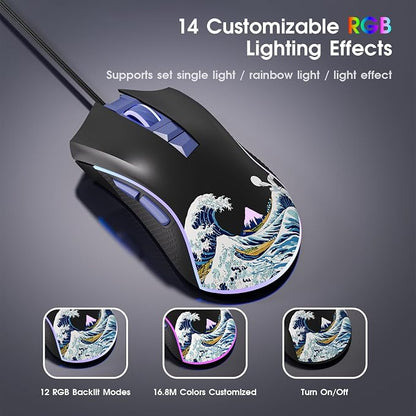 HITIME XVX Wired Gaming Mouse, 12000 DPI RGB Mouse - Image 5