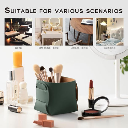 HOMIEAZICOZI 2-Pack Cork Leather Desk Accessories Storage - Image 5