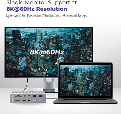 Thunderbolt 4 Dock – 21 Ports, Dual 4K or Single 8K Display, 90W Charging - Image 3