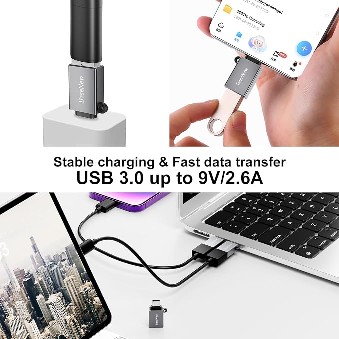 USB C to USB Adapter 6 Pack, Type C to USB Adapter, USBC Male to USBA Female - Image 5