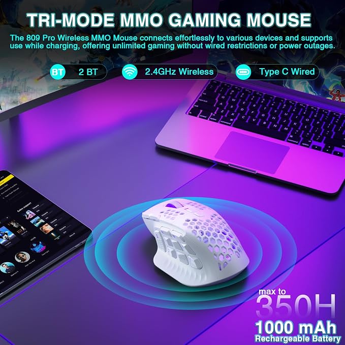 SM809 Pro Wireless MMO Gaming Mouse - Image 3
