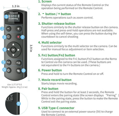 for Nikon Rechargeable Shutter Release, Wireless Camera Remote Control - Image 5