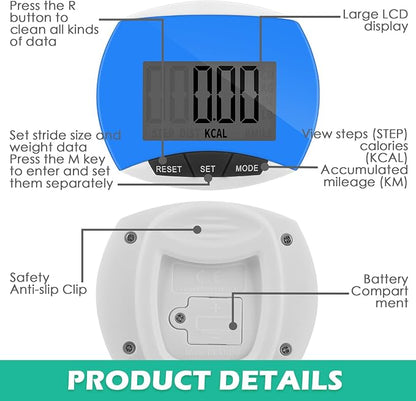 Copkim 12 Pcs Simple Pedometer for Walking Bulk LCD Step Counter - Image 3