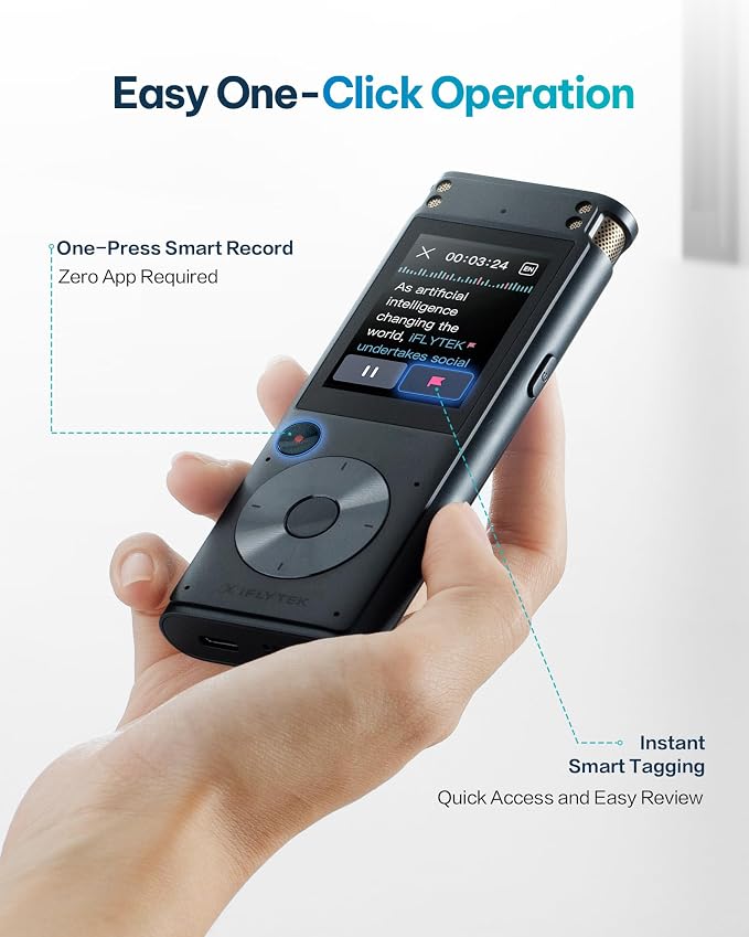 iFLYTEK AI Voice Recorder with Playback & Voice Activated Recording, 32GB - Image 7