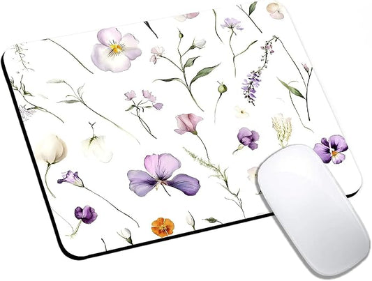 Mouse Pad, Abstract Wildflowers Flower Mouse Pads by HUOCAIREN