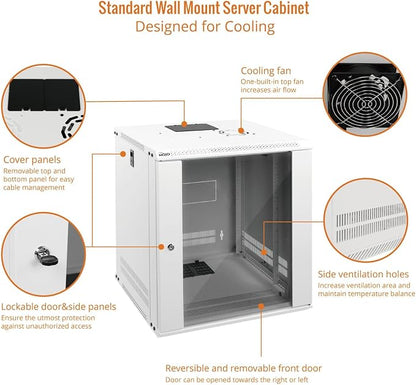 Tecmojo 12U Wall Mount Rack Network Cabinet - Image 3