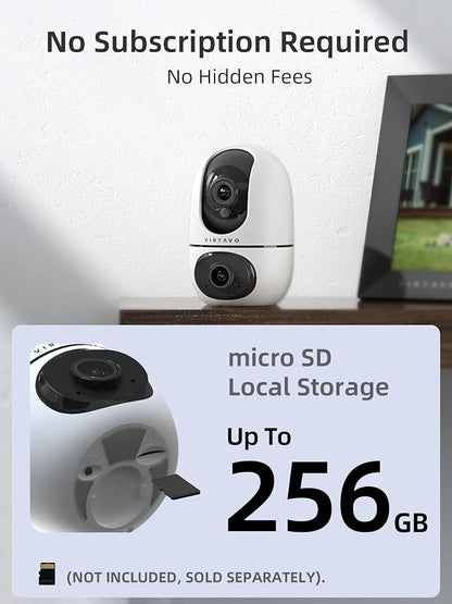 VIRTAVO Pet Camera Indoor for Dogs & Cats, 360° PTZ Pet Monitor - Image 5