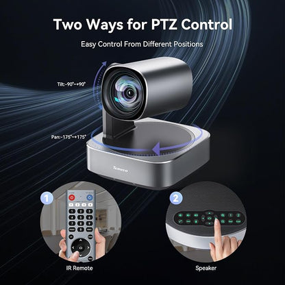 Tenveo 4K PTZ Conference Room Camera System Audio and Video Conferencing 12X - Image 6