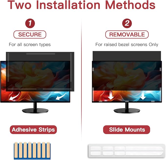 2 Pack 23 Inch Privacy Screen for Computer Monitor 16:9 Aspect Ratio, Eye - Image 4