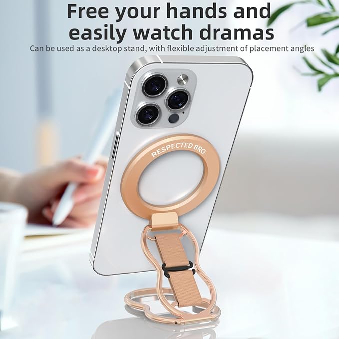 RESPECTED-BRO-Magnetic-Phone-Grip-Stand-with-Finger-Strap, 4-in-1 Magnetic Ring - Image 6