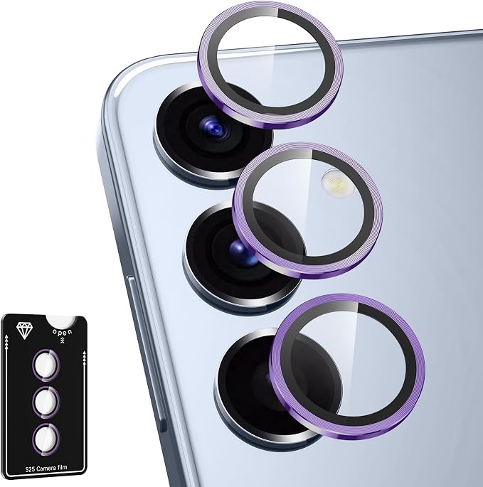for Samsung Galaxy S25 Camera Lens Protector, Individual Metal Ring Tempered by Btscase