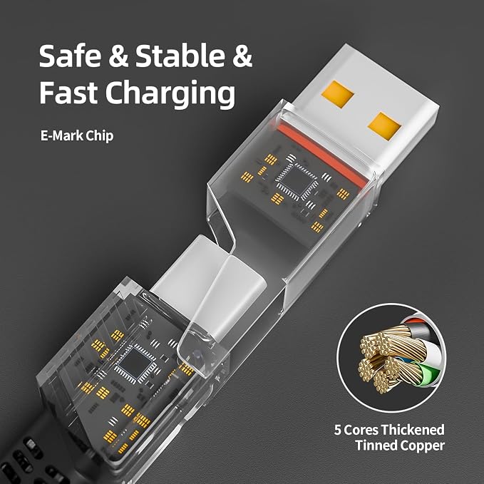 4 in 1 Charging Cable Fast Charging 65W, USB C Cable 4-in-1 USB Multi Charging - Image 3