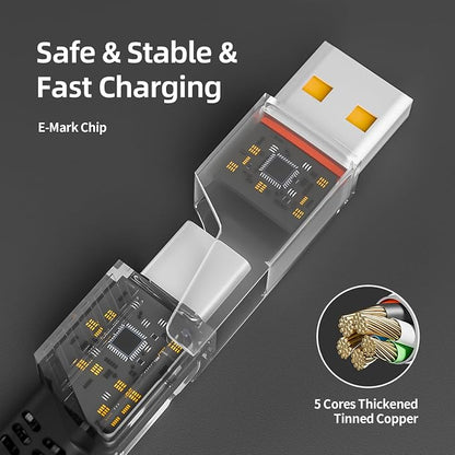 4 in 1 Charging Cable Fast Charging 65W, USB C Cable 4-in-1 USB Multi Charging - Image 3