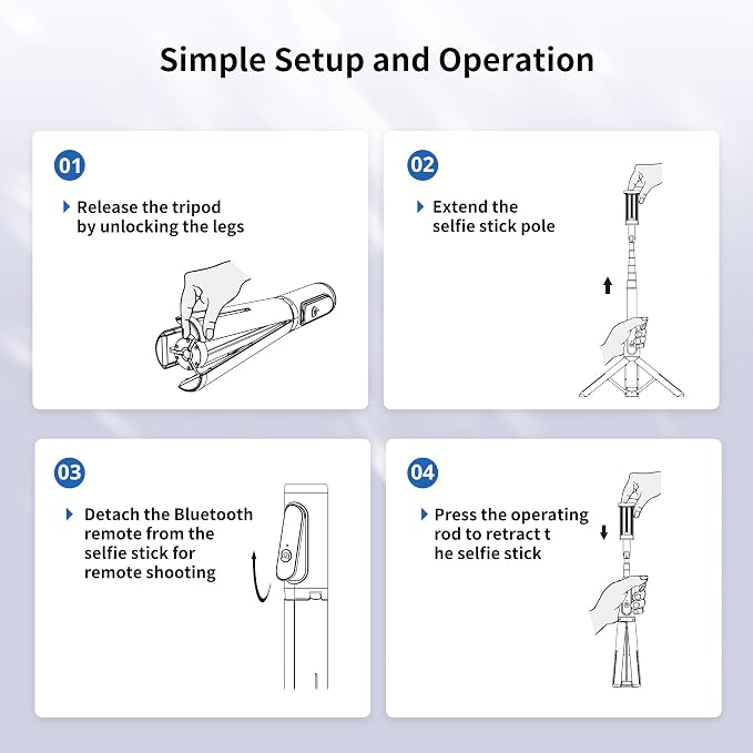 ATUMTEK Selfie Stick Tripod, Extendable 3 in 1 Aluminum Bluetooth Selfie Stick - Image 7