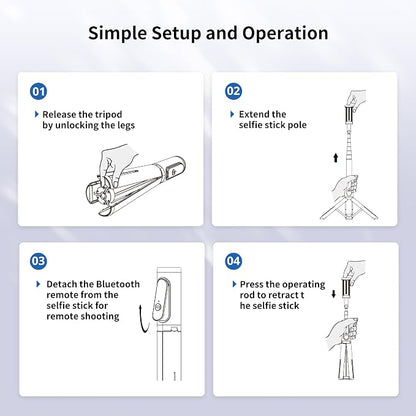 ATUMTEK Selfie Stick Tripod, Extendable 3 in 1 Aluminum Bluetooth Selfie Stick - Image 7
