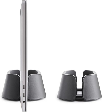 HumanCentric Vertical Laptop Stand in Vegan Black Leather, Upright Adjustable - Image 7