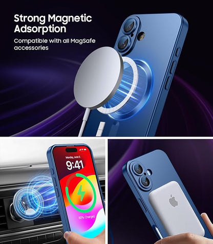 Magnetic for iPhone 16 Plus Case Slim Soft Silicone Bumper Shockproof Metallic - Image 3