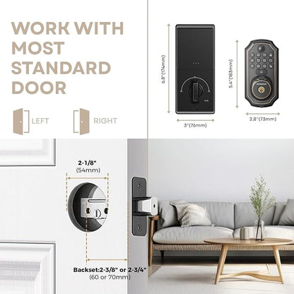 Fingerprint Door Lock Keyless Entry Door Lock Keypad Deadbolt Lock - Image 9