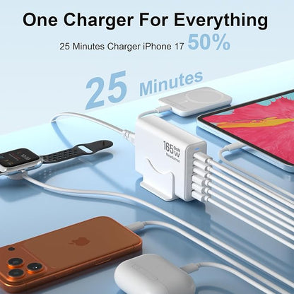 165W GaN USB C Charging Station, 6-Port Desktop Charger - Image 3