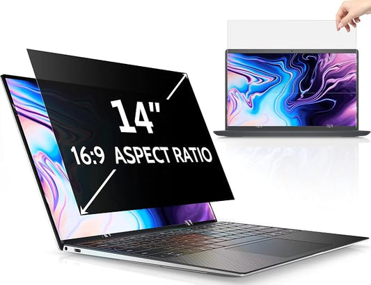 14 Inch Laptop Privacy Screen for 16:9 Computer Monitor, Anti Glare Blue Light by peslv