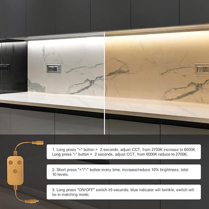 4pack 7inch Dimmable LED Kitchen Light Kit, 2700-6000K Smart Closet Cabinet - Image 7