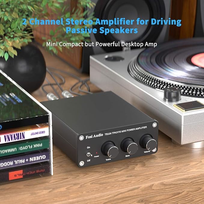 Fosi Audio TB10A 2 Channel Stereo Audio Amplifier Receiver Mini Hi-Fi Class D - Image 3