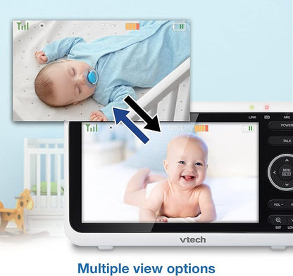 VTech Baby Monitor with 2 Cameras No WiFi & 5" Screen – Split-Screen, Patrol - Image 8