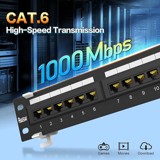 Patch Panel 12 Port Cat6【EC Listed】 Unshielded Wall Mount Included 89D Bracket - Image 2
