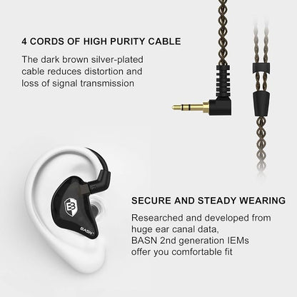 BASN in Ear Monitor Headphones for Musicians, Bsinger 2nd Generation Sound - Image 3