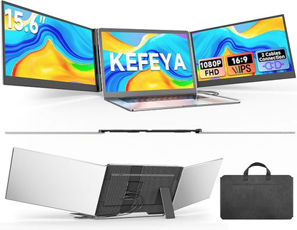 KEFEYA Laptop Screen Extender 15.6", FHD 1080P Portable Triple Monitor by KEFEYA