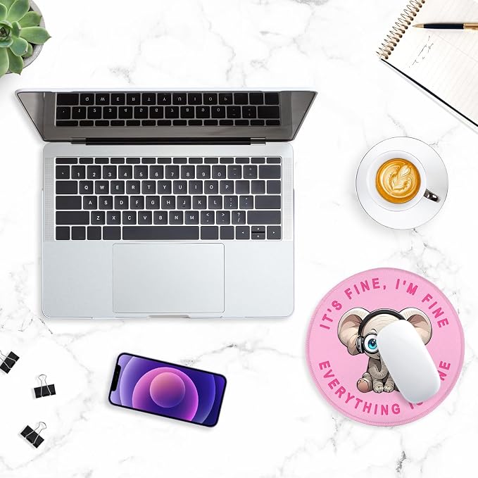 ITNRSIIET Round Mouse Pad with Stitched Edge Premium-Textured Waterproof - Image 7