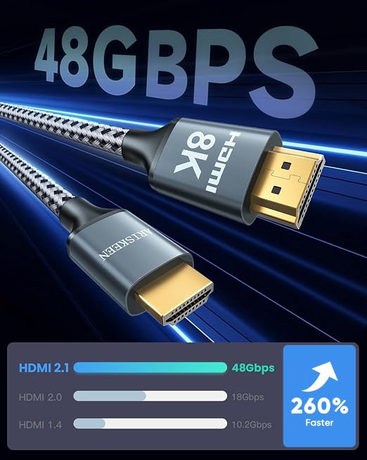 ARISKEEN 8K HDMI Cable 10FT 2-Pack, 48Gbps High Speed HDMI 2.1 Cable, 8K 60Hz - Image 2