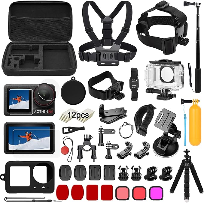 Accessories Kit for DJI Osmo Action 5 Pro/4/3 Black, SGIP Waterproof Protective by SGIP