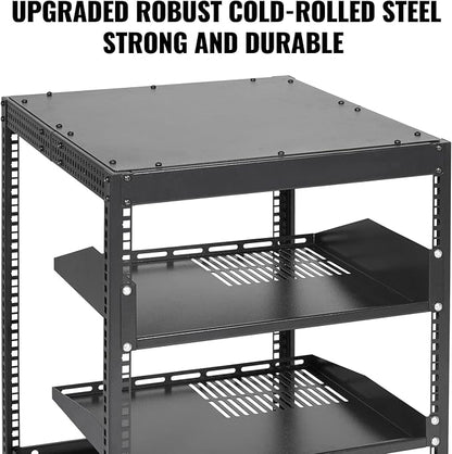 VEVOR 12U Open Frame Server Rack, 23-40 in Adjustable Depth, Free Standing or - Image 4