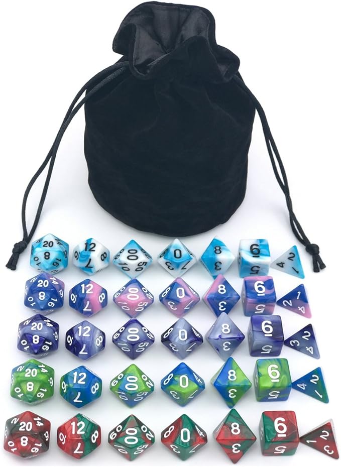 Dice Set for Dungeons&Dragons, RPG Games, Polyhedral Dice Set, 35 Total by IvyFieldDice