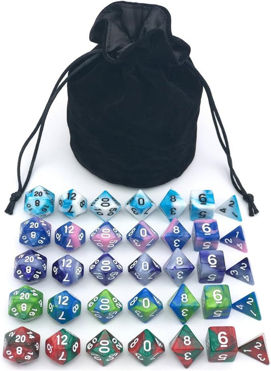 Dice Set for Dungeons&Dragons, RPG Games, Polyhedral Dice Set, 35 Total by IvyFieldDice