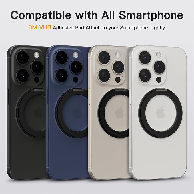 COOLQO 1Pc 360 Spin Cell Grip Ring Phone Stand Magnetic Holders - Image 2