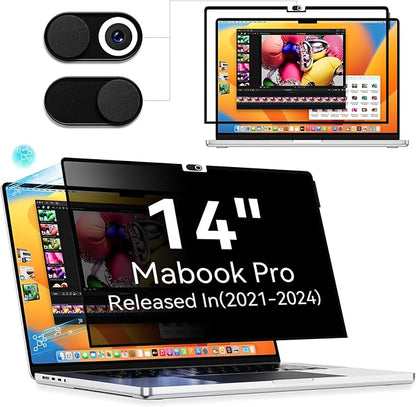 Privacy Screen Protector for MacBook Pro 14 Inch, Easy On/Off Removable Anti by Protescreen