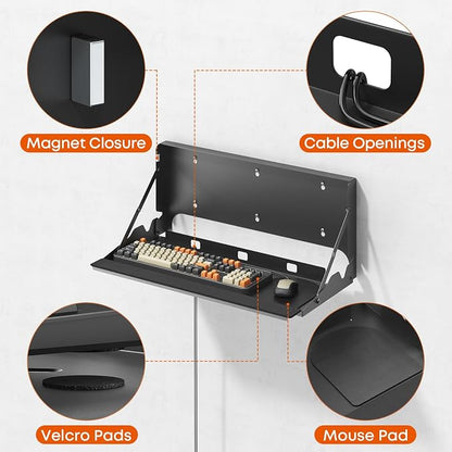 Flip Down Keyboard Tray Wall-Mount - Image 6