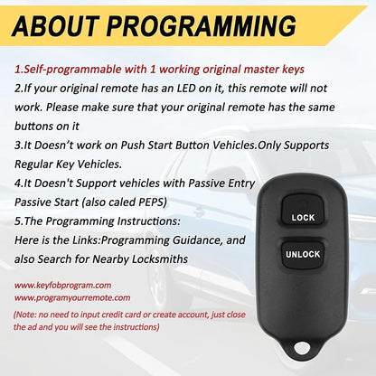 Vurkcy Key Fob Replacement for 2001-06 Toyota Highlander/ 00-06 Celica Echo/ - Image 6