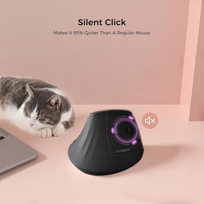 57° Ergonomic Wireless Tower Mouse, Vertical Quiet Ergo Mouse, 5 Buttons - Image 4