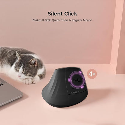 57° Ergonomic Wireless Tower Mouse, Vertical Quiet Ergo Mouse, 5 Buttons - Image 4