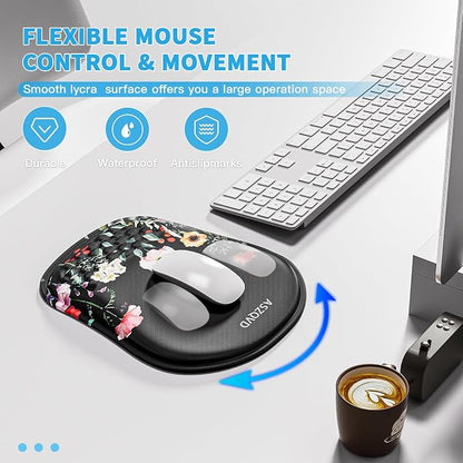 Mouse Pad with Wrist Rest, Ergonomic Mousepads with Wrist Support, Soft Lycra - Image 5