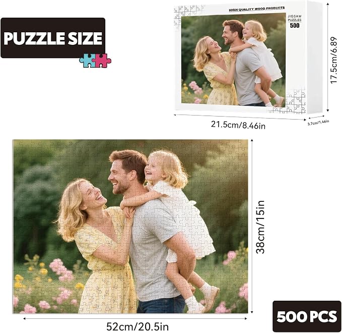 Custom Puzzles from Photos, Personalized Natural Wood Puzzle - Image 2