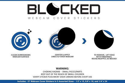 BLOCKED Stackable Webcam/Camera Vinyl Covers | 57 Low-Tack Restickable Webcam - Image 5