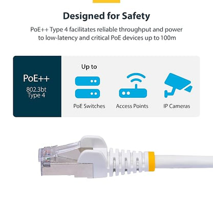 StarTech.com 50ft White CAT8 Ethernet Cable, Snagless RJ45, 100W PoE++ - Image 5