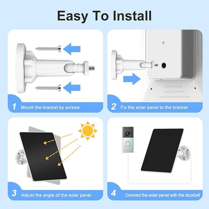 Solar Panel Charger for Ring Doorbell, Built-in 4000mAh Battery for Cloudy Days - Image 9