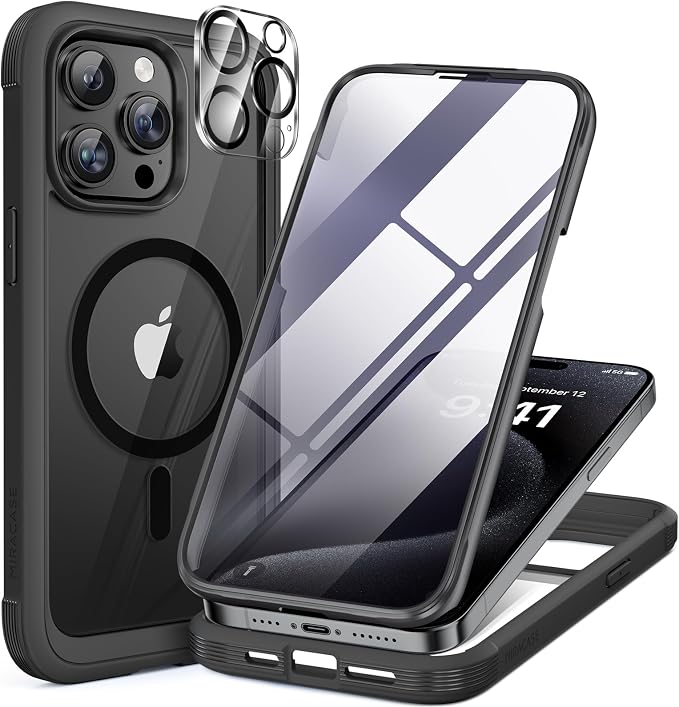 Miracase Magnetic for iPhone 15 Pro Case Full-Body Bumper Phone case by Miracase
