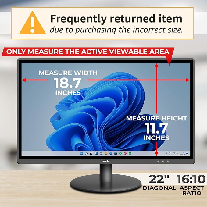 22 Inch 16:10 Computer Privacy Screen Filter - Image 2
