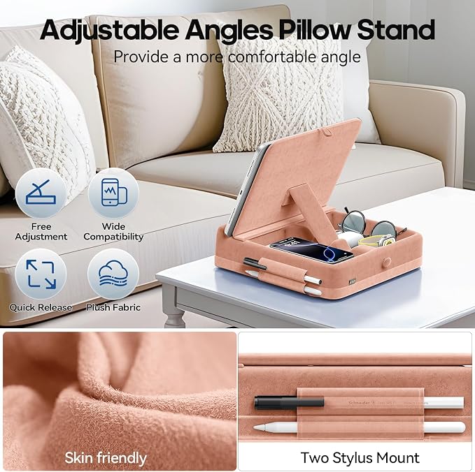 KDD Tablet Pillow Stand with Storage, Foldable iPad Holder - Image 5